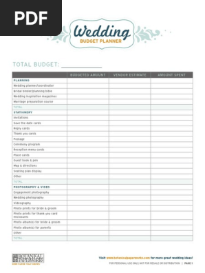 Wedding Planning Budget Sheet(6)