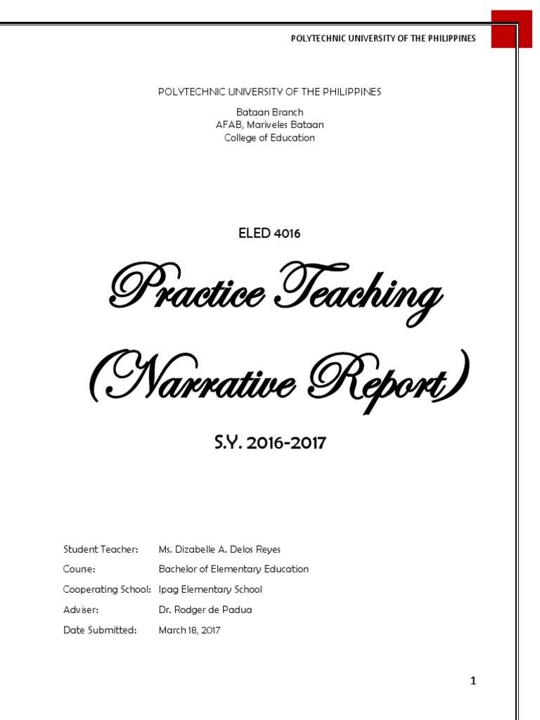 narrative report.docx Classroom Teachers