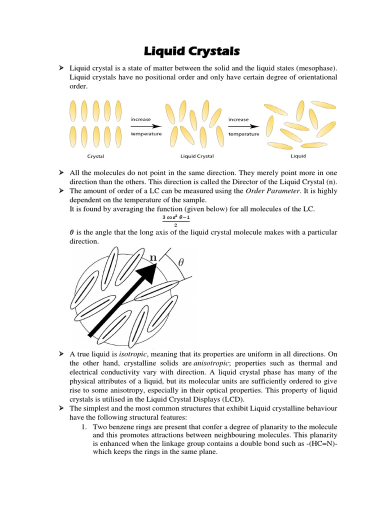 Understanding Liquid Crystals and Their Phases | PDF | Liquid Crystal ...