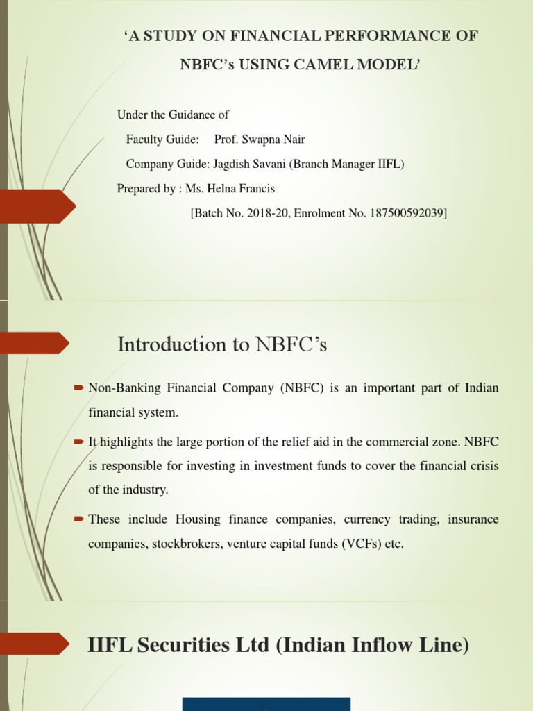 Financial Performance of NBFCs in India | PDF | Non Bank Financial ...