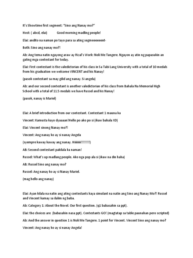 Segment 1 Sample Script Noli | PDF