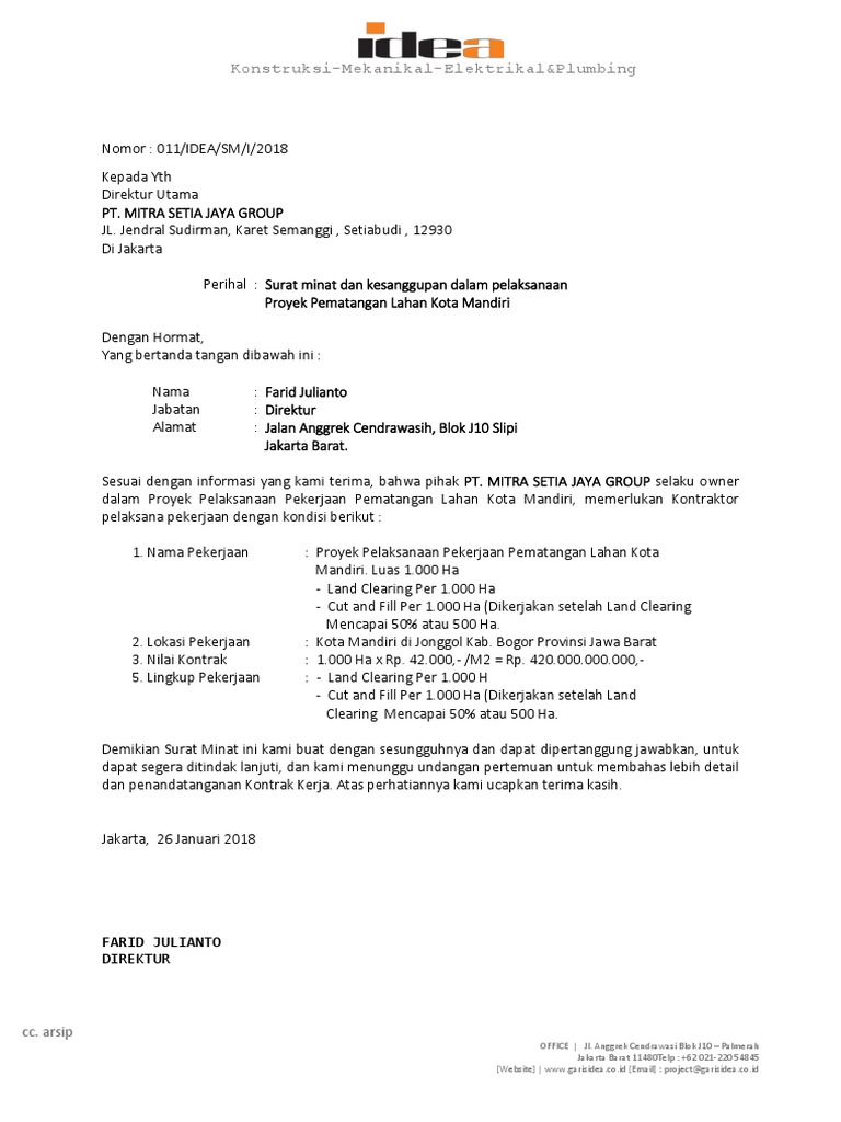 Contoh Surat Minat Pdf
