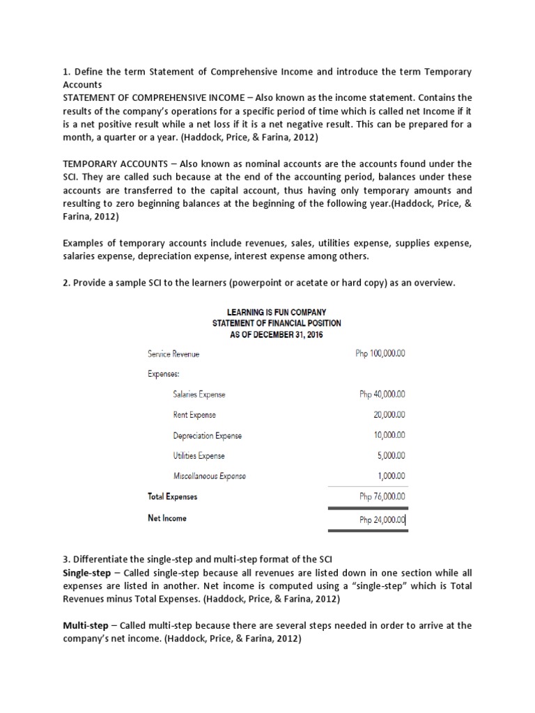 Understanding Statement of Comprehensive Income | PDF | Net Income ...