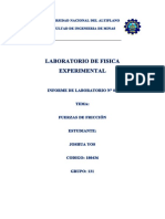 ANÁLISIS EXPERIMENTAL DE COEFICIENTES DE FRICCIÓN