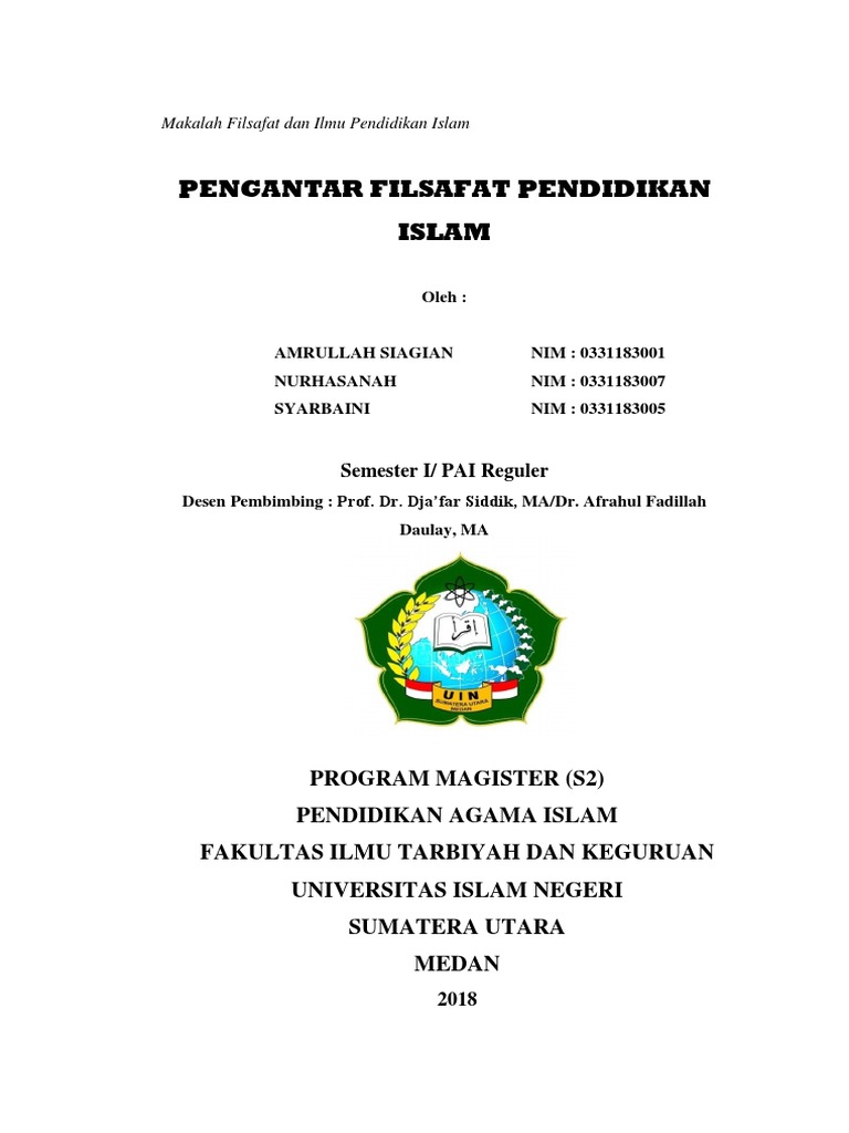 Makalah Filsafat Dan Ilmu Pendidikan Islam Docx
