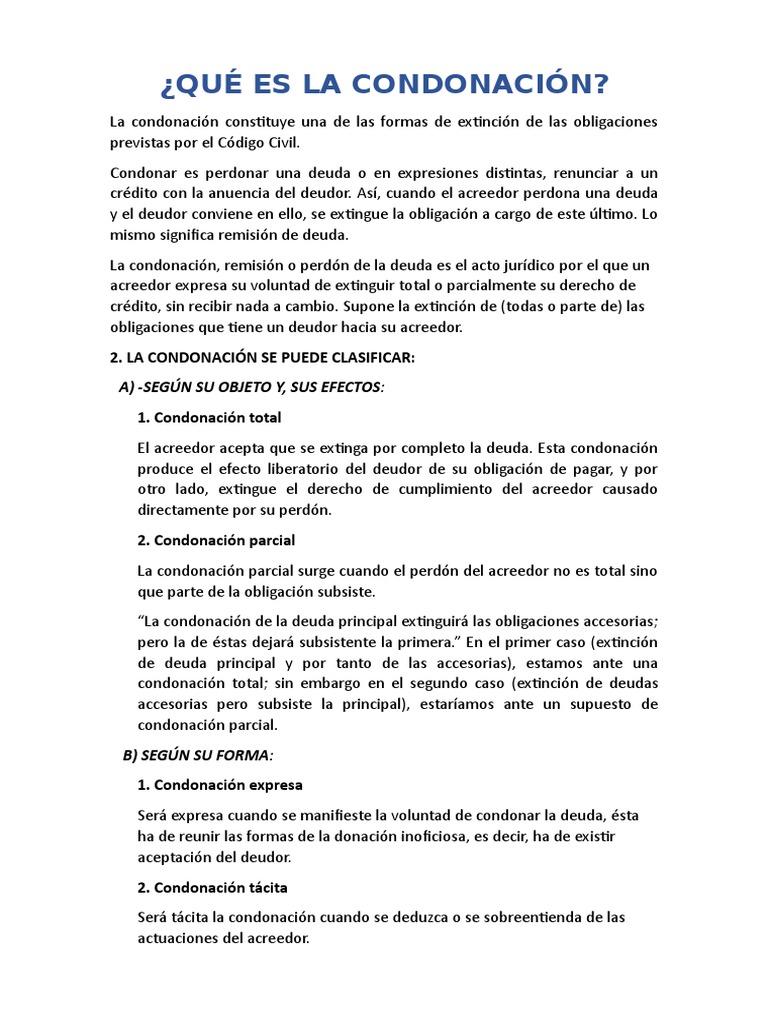 Qué Es La Condonación PDF
