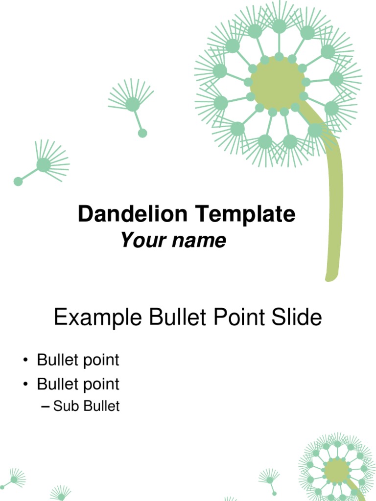 Dandelion Template: Your Name | PDF | Art
