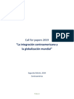 Call For Papers 2019 La Integracion Centroamericana y La Globalizacion Mundial