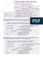 Exercises On Simple Present & Present Continuous Tenses