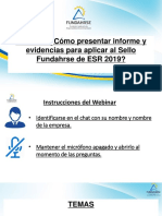 Webinar Cómo Presentar Evidencias Para Aplicar Al Sello ESR 2019