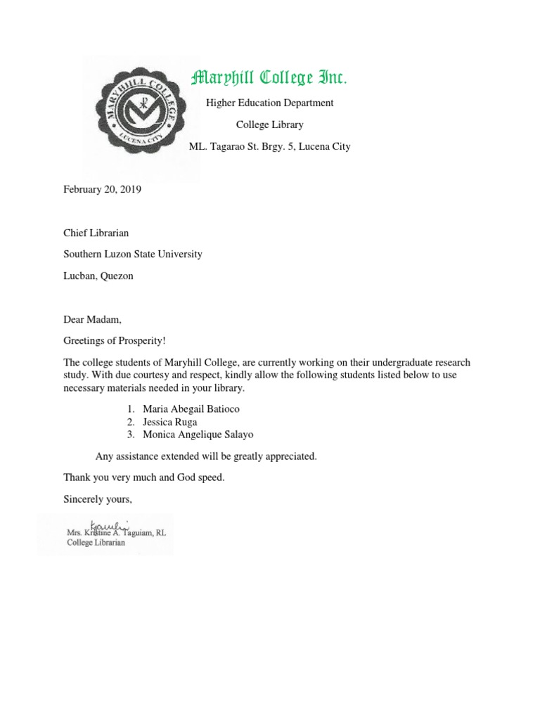 Library Letter | PDF | Wellness | Science & Mathematics