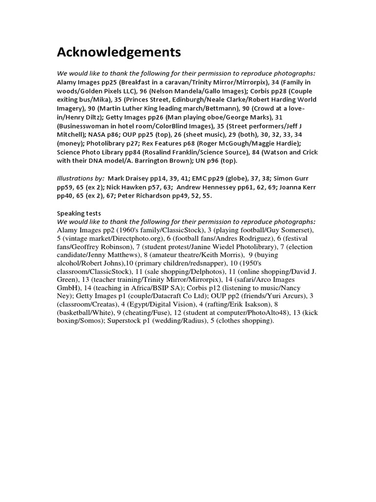 Image Acknowledgements and Credits | PDF