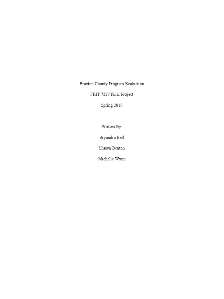 Frit 7237 Final Project | PDF | Qualitative Research | Evaluation