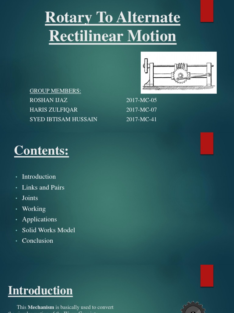 Rotary To Alternate Rectilinear Motion | PDF | Gear | Rotation Around A ...