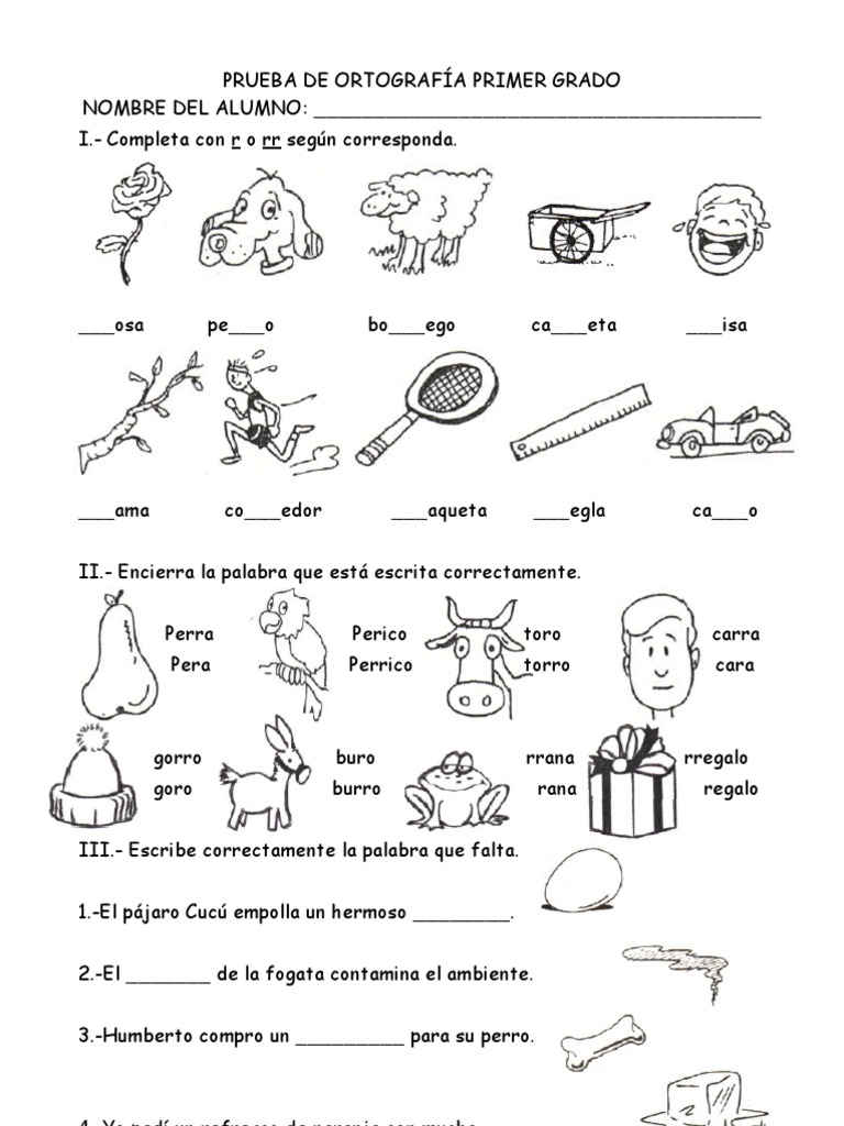 1er Grado Prueba de OrtografiaPATY
