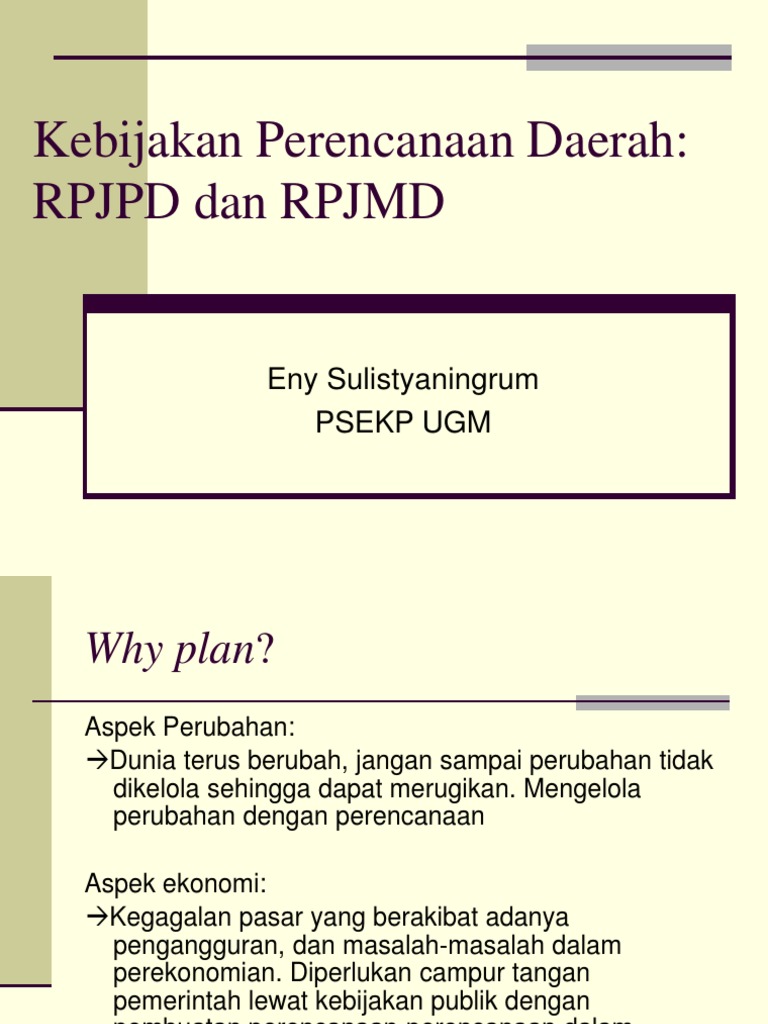 Kebijakan RPJPD dan RPJMD Daerah | PDF