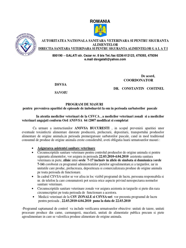 Dsvsa Program De Paste