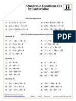 Algebra. Equations. Solving Quadratic Equations B PDF