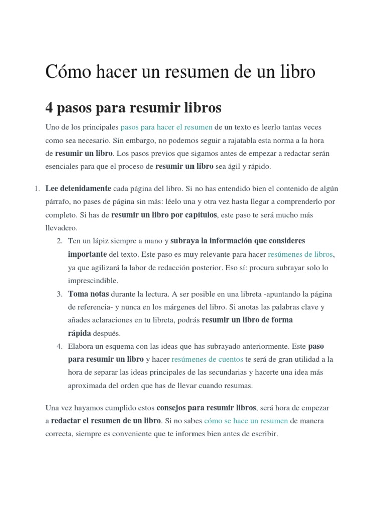 C mo Hacer Un Resumen de Un Libro - 1631402972
