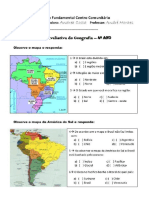 Modelo Prova Geografia