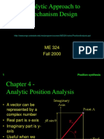 Analytic Approach To Mechanism Design: ME 324 Fall 2000