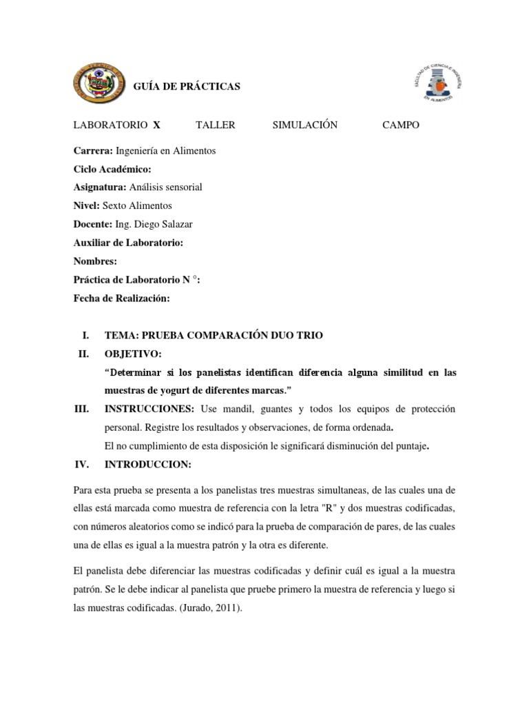 Guía de prácticas de laboratorio para la evaluación sensorial de ...