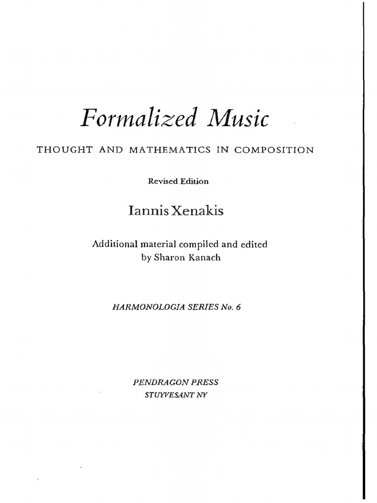 Comment Les Works Song On Influencer Les Musique Actuelle Schema XENAKIS - Formalized Music | PDF | Causality | Indeterminism