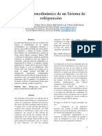 Análisis termodinámico sistema refrigeración