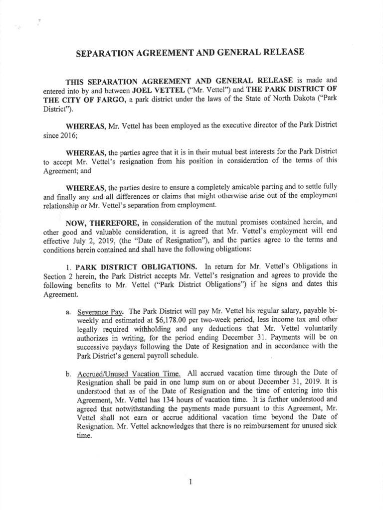 Separation Agreement and General Release | PDF