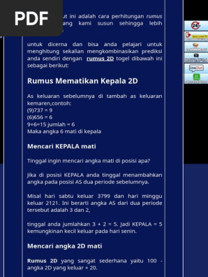 Rumus Sg 2D Jitu Togel | Pdf