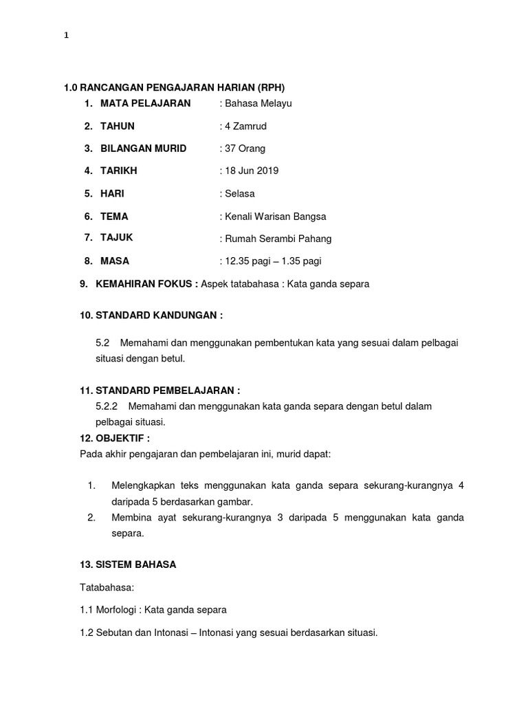 Rph Kata Ganda Separa Tahun 4 Pdf