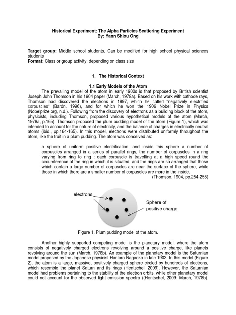 Historical Experiment Alpha Particles SC PDF | PDF | Atoms | Niels Bohr