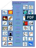 Health Problems Vocabulary: Write The Names Under The Correct Pictures