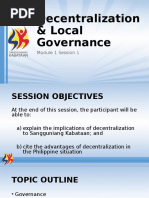 Decentralization & Local Governance: Module 1 Session 1