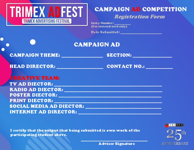 Campaign Ad Registration Form | PDF | Business | Finance & Money Management