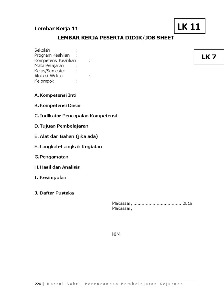 LK 11 Dan 12 Format LKPD Dan Modul | PDF