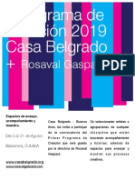 Programa de creación 2019. Casa Belgrado + Rosaval Gaspard