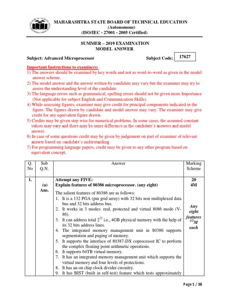 2019 Summer Model Answer Paper (Msbte Study Resources) | PDF | Central ...