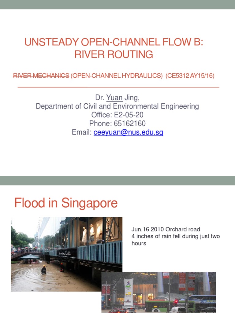 Unsteady Open-Channel Flow B River Routing | PDF | Flood | Waves