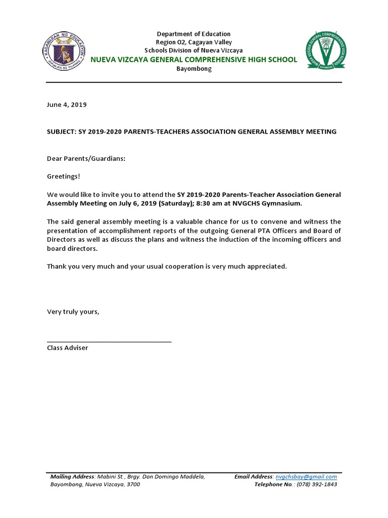 Notice of Gpta Assembly Meeting | PDF