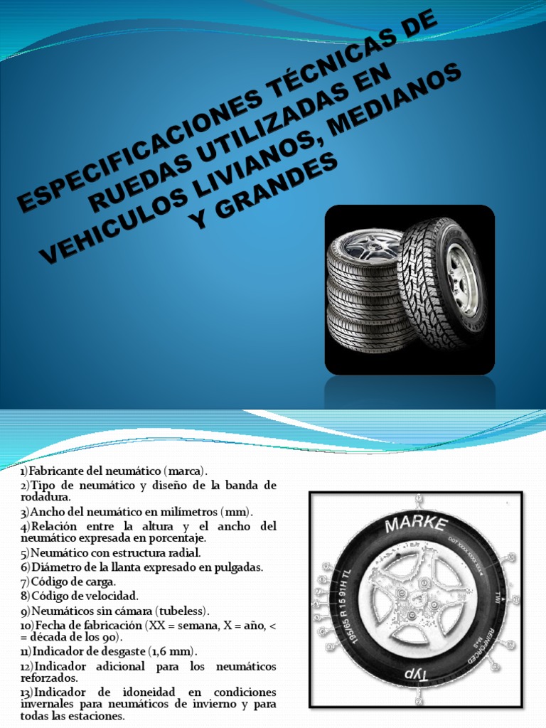 Especificaciones Tecnicas Neumaticos en Vehiculos | PDF | Neumático | Camión