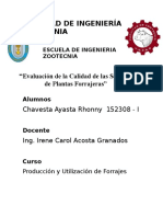 Evaluacion de La Calidad de Semillas de Plantas Forrajeras