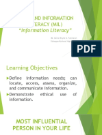 Media and Information Literacy (Mil)