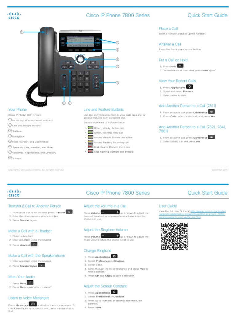 7800 Series QSG PDF | Download Free PDF | Telephone | Voicemail
