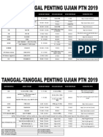Tanggal2 Penting Ujian PTN 2019