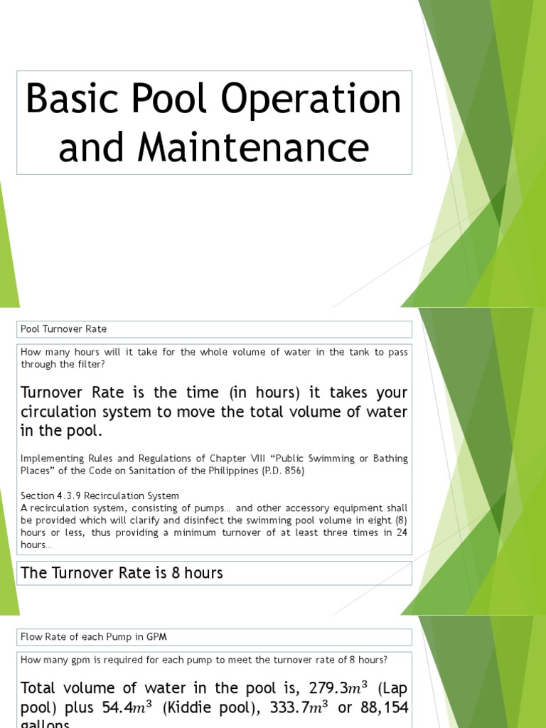 Pool Operation and Maintenance Guide | PDF | Swimming Pool | Pump