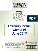 Monthly Dawn Editorials June 2019