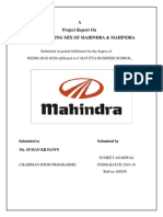 A Project Report On Marketing Mix of Mahindra & Mahindra