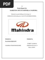 A Project Report On Marketing Mix of Mahindra & Mahindra