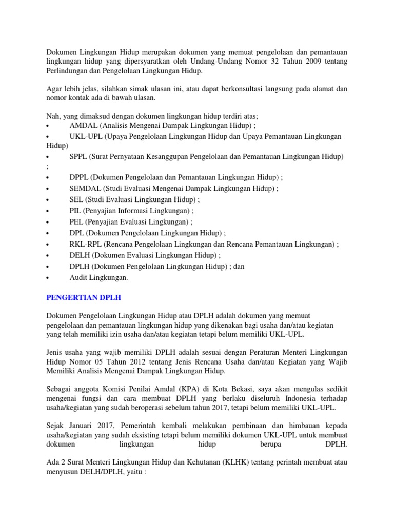 Tata Cara Pengurusan DPLH | PDF